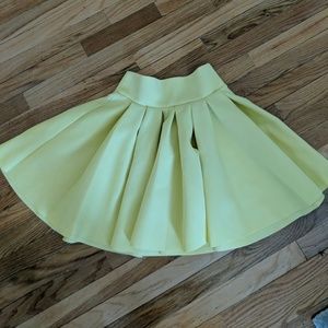 Neon Yellow Scuba Skater Skirt